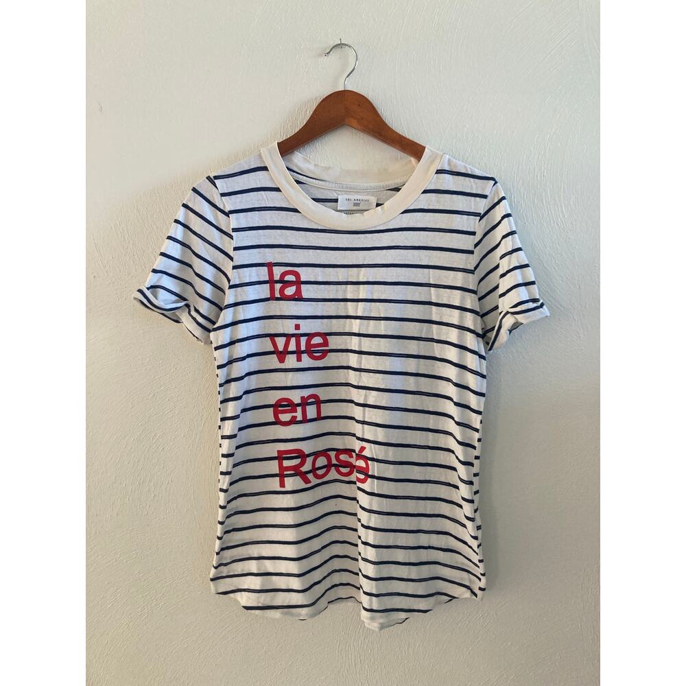 Anthropologie Sol Angeles La Vie en Rosé Parisian Striped T-Shirt Tee - S - Picture 3 of 6